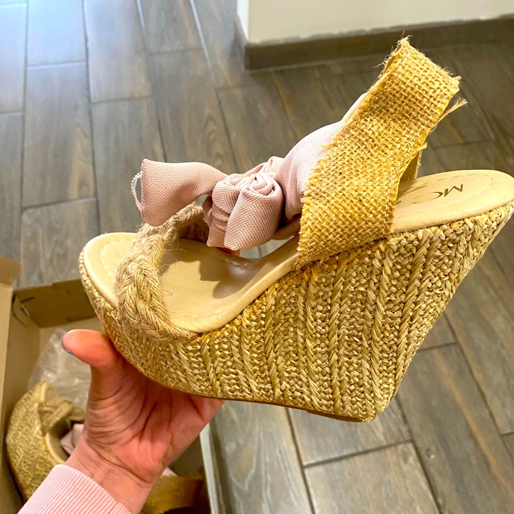 Beautiful Pink Straps Wedges Sandals